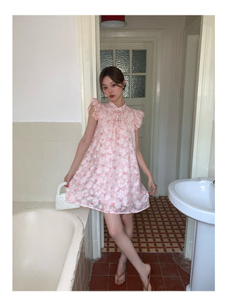 butterfly print short dress