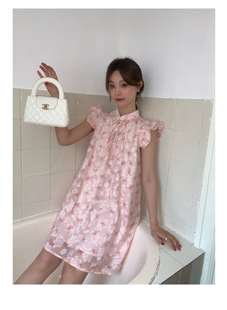 butterfly print short dress