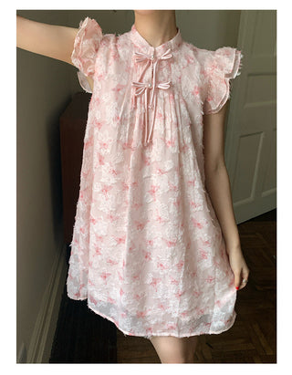 butterfly print short dress