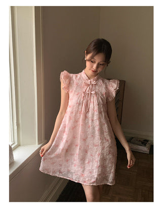 butterfly print short dress
