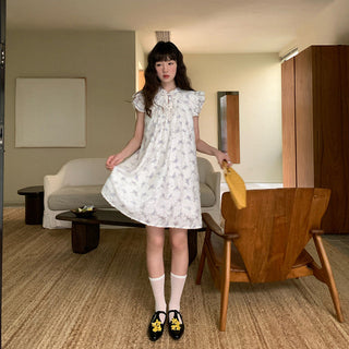 butterfly print short dress