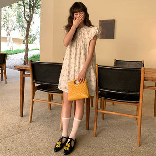 butterfly print short dress