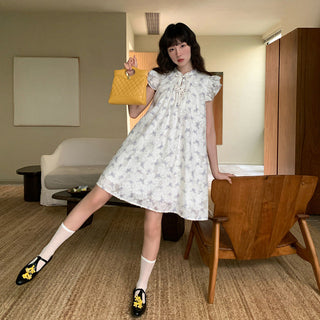 butterfly print short dress