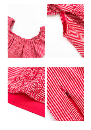 French striped ruffle top