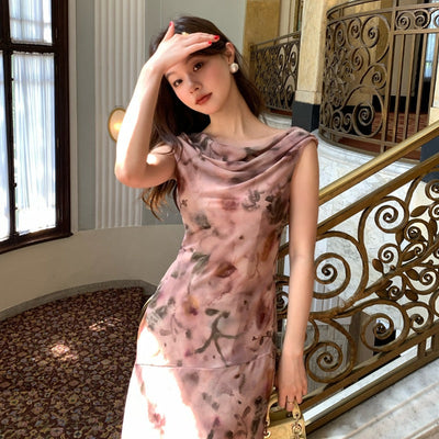 off-shoulder floral dress