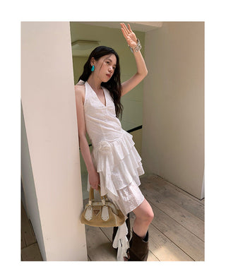 halter backless dress