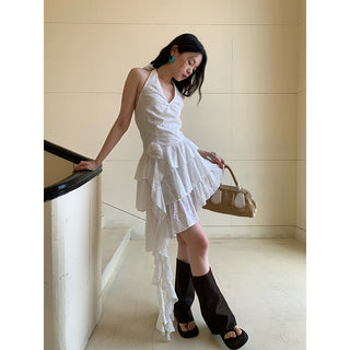 halter backless dress