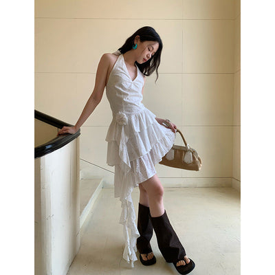 halter backless dress