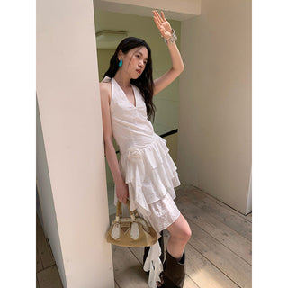 halter backless dress