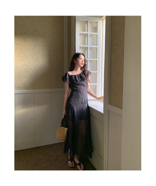 polka-dot ruffled dress