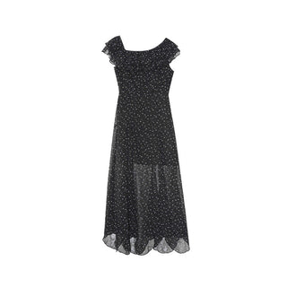 polka-dot ruffled dress
