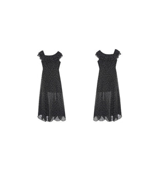 polka-dot ruffled dress