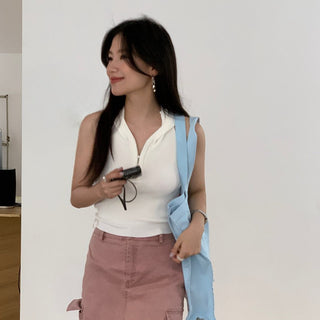 hooded backless top