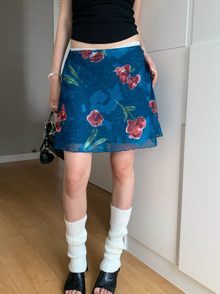 rose printed skirt