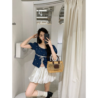 denim top