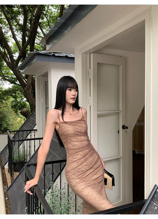 brown lace dress