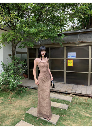 brown lace dress