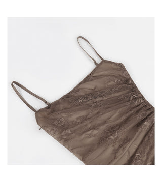 brown lace dress