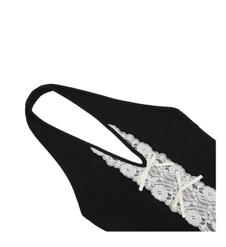 black lace halter