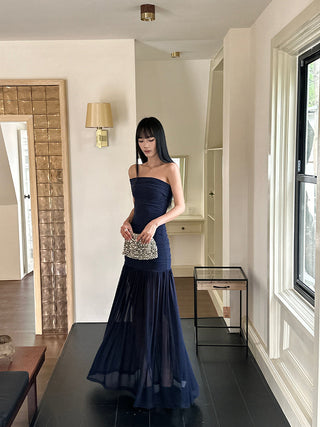 blue mesh dress