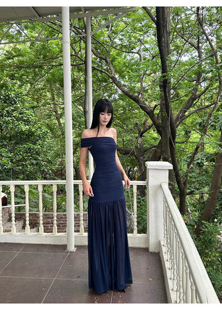 blue mesh dress