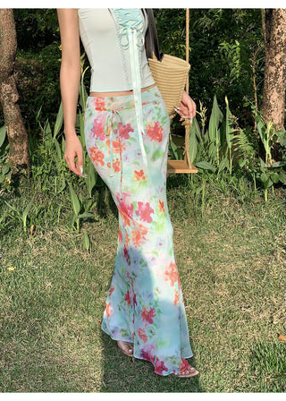 chiffon fishtail skirt