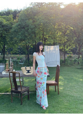 chiffon fishtail skirt