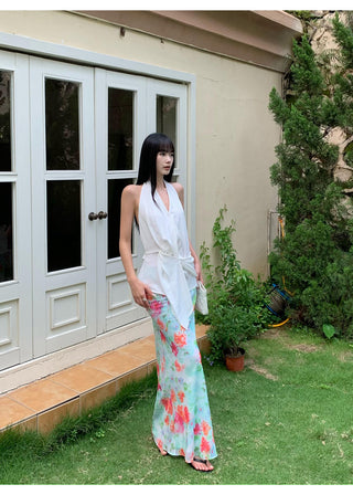 chiffon fishtail skirt
