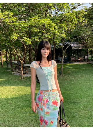 chiffon fishtail skirt