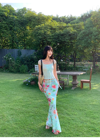 chiffon fishtail skirt