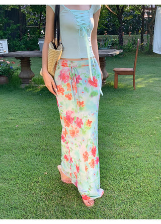 chiffon fishtail skirt