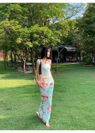 chiffon fishtail skirt