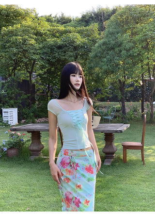 chiffon fishtail skirt