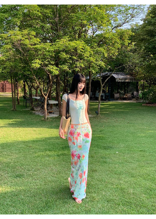 chiffon fishtail skirt