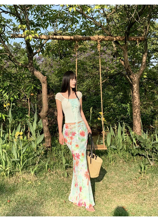 chiffon fishtail skirt