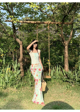 chiffon fishtail skirt