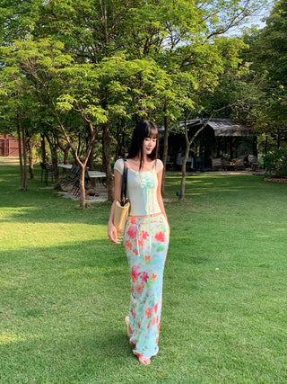chiffon fishtail skirt