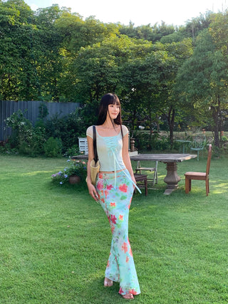 chiffon fishtail skirt