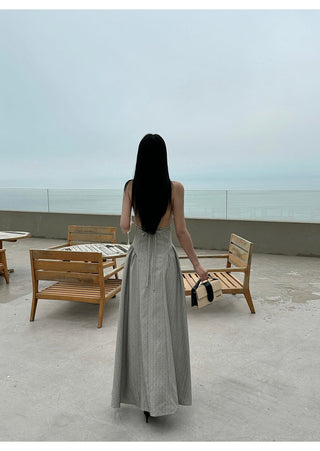 halter backless dress
