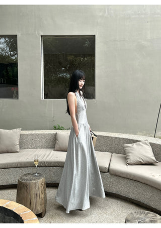 halter backless dress