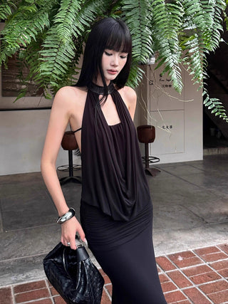 Black lace skirt suit