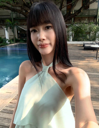 green halter set
