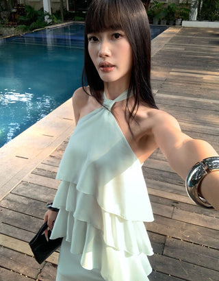 green halter set