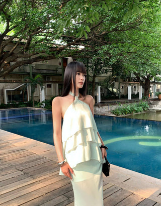 green halter set