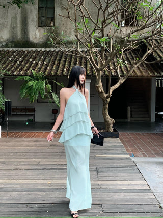 green halter set