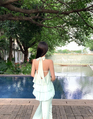 green halter set