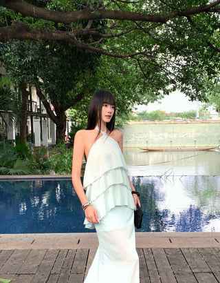 green halter set