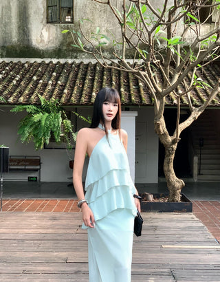 green halter set