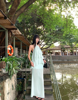 green halter set