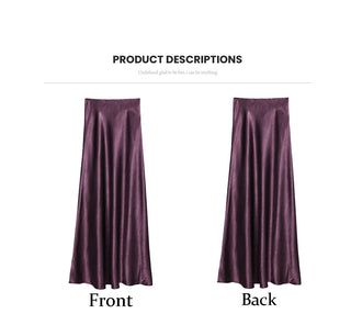 purple satin skirt
